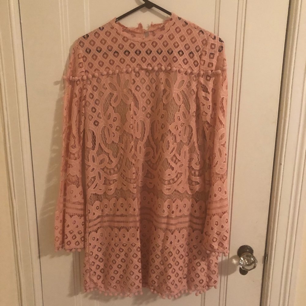 Pink lace dress